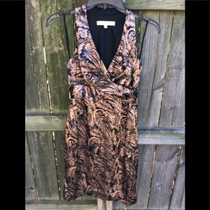 Evan Picone black and gold dress